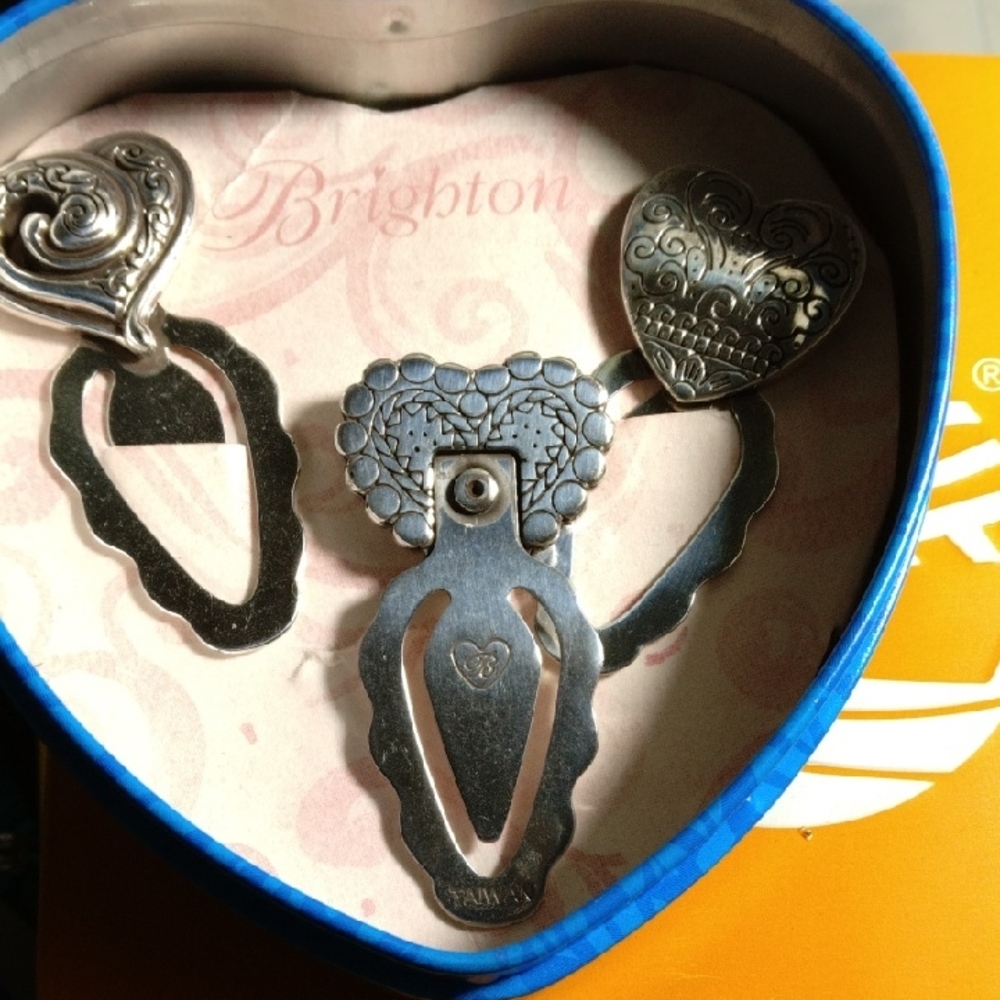 Brighton Silver Heart Clip Set